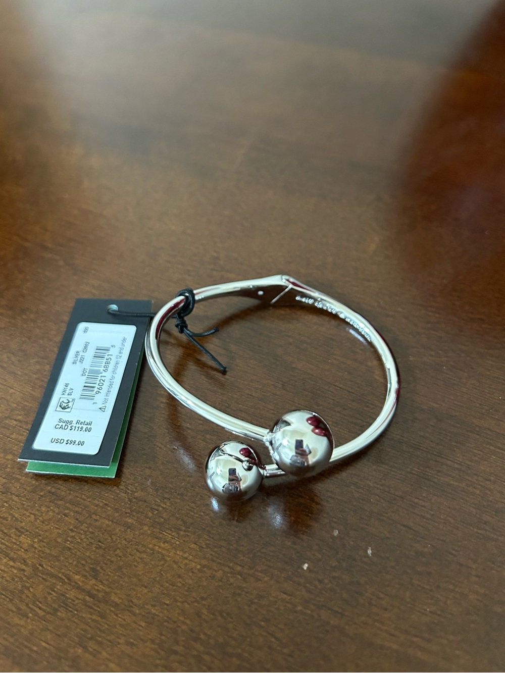 Kate Spade Silver Dot Hinged Cuff MSRP $99